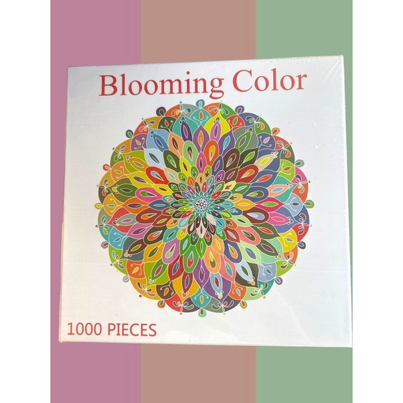 Bgraamiens Blooming Color 1000 Pieces Round Mandala Floral Jigsaw Puzzle NWT - Picture 1 of 4